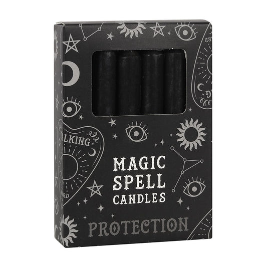 PACK OF 12 BLACK PROTECTION SPELL CANDLES UNSCENTED