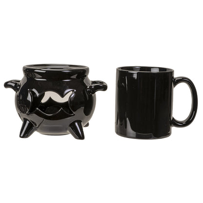 TRIPLE MOON CAULDRON TEA LIGHT MUG WARMER W/MUG