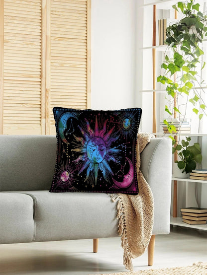 Sun & Moon Print Cushion Cover Without Filler