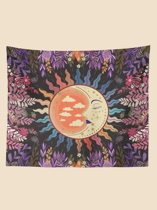 Moon & Plant Print Tapestry