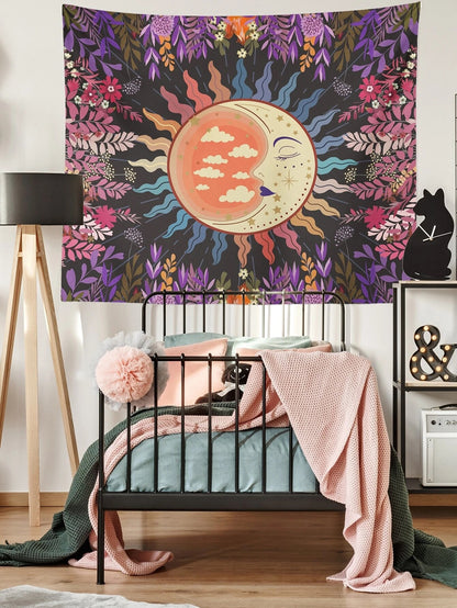 Moon & Plant Print Tapestry